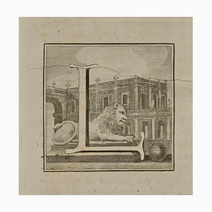 Luigi Vanvitelli, Letter of the Alphabet L, Etching, 18th Century-ZCI-1775909