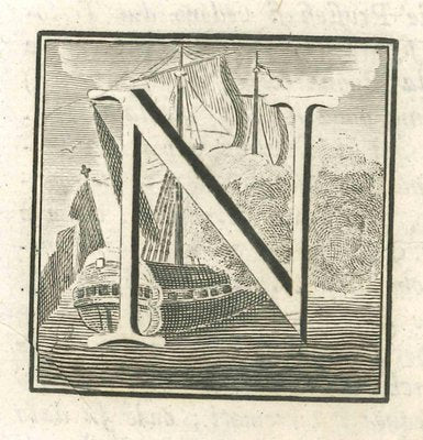 Luigi Vanvitelli, Letter of the Alphabet N, Etching, 18th Century-ZCI-1770111