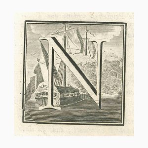 Luigi Vanvitelli, Letter of the Alphabet N, Etching, 18th Century-ZCI-1770111