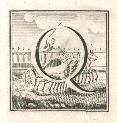 Luigi Vanvitelli, Letter of the Alphabet Q, Etching, 18th Century-ZCI-1770118