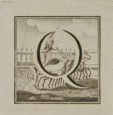 Luigi Vanvitelli, Letter of the Alphabet Q, Etching, 18th Century-ZCI-1760431