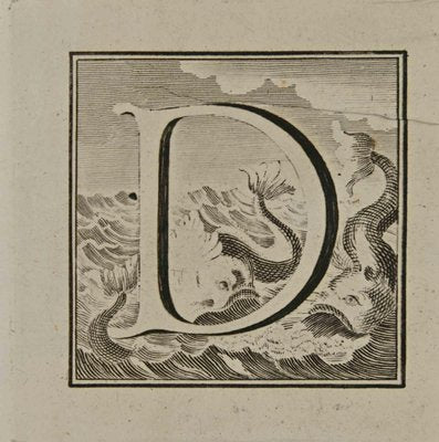 Luigi Vanvitelli, Letter of the Alphabet Q, Etching, 18th Century-ZCI-1760565