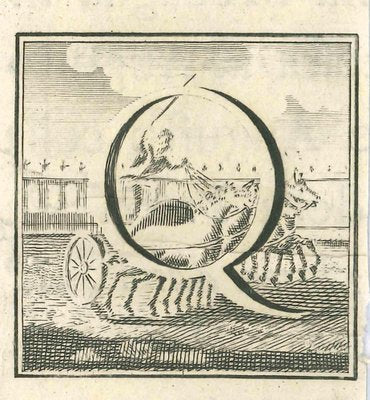 Luigi Vanvitelli, Letter of the Alphabet Q, Etching, 18th Century-ZCI-1788795