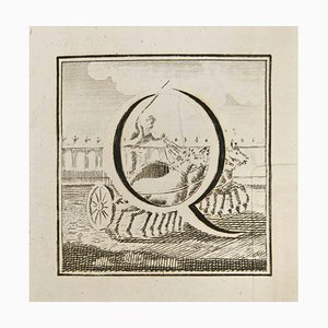 Luigi Vanvitelli, Letter of the Alphabet Q, Etching, 18th Century-ZCI-2024971