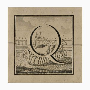 Luigi Vanvitelli, Letter of the Alphabet Q, Etching, 18th Century-ZCI-1760785