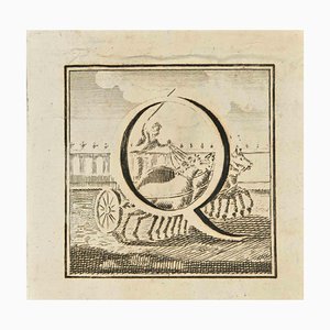 Luigi Vanvitelli, Letter of the Alphabet Q, Etching, 18th Century-ZCI-2024963