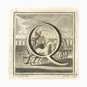 Luigi Vanvitelli, Letter of the Alphabet Q, Etching, 18th Century-ZCI-1775511