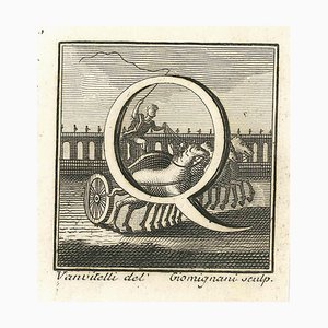 Luigi Vanvitelli, Letter of the Alphabet Q, Etching, 18th Century-ZCI-1775514