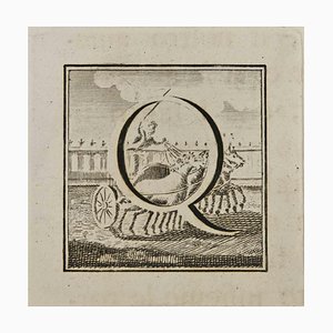 Luigi Vanvitelli, Letter of the Alphabet Q, Etching, 18th Century-ZCI-1760581