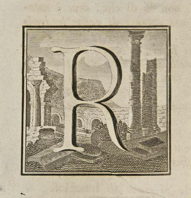 Luigi Vanvitelli, Letter of the Alphabet R, Etching, 18th Century-ZCI-2024965