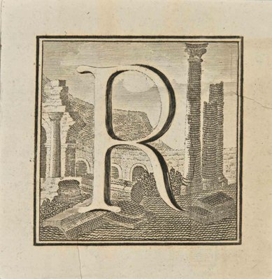 Luigi Vanvitelli, Letter of the Alphabet R, Etching, 18th Century-ZCI-1760451