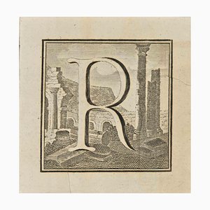 Luigi Vanvitelli, Letter of the Alphabet R, Etching, 18th Century-ZCI-1760451