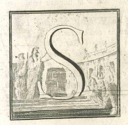 Luigi Vanvitelli, Letter of the Alphabet S, Etching, 18th Century-ZCI-1770112