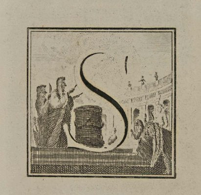 Luigi Vanvitelli, Letter of the Alphabet S, Etching, 18th Century-ZCI-1760561