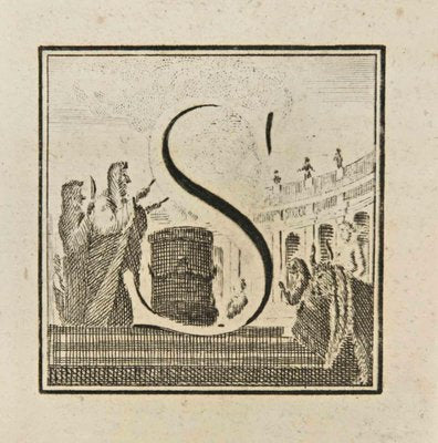 Luigi Vanvitelli, Letter of the Alphabet S, Etching, 18th Century-ZCI-2024973