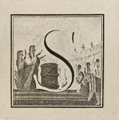 Luigi Vanvitelli, Letter of the Alphabet S, Etching, 18th Century-ZCI-2024972