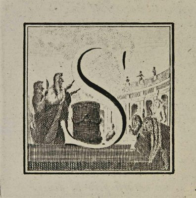 Luigi Vanvitelli, Letter of the Alphabet S, Etching, 18th Century-ZCI-1760407