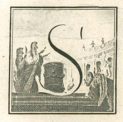 Luigi Vanvitelli, Letter of the Alphabet S, Etching, 18th Century-ZCI-1775509