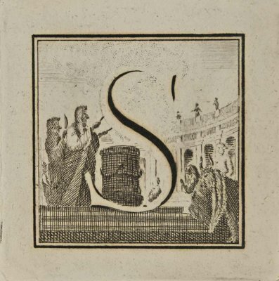 Luigi Vanvitelli, Letter of the Alphabet S, Etching, 18th Century-ZCI-1760430