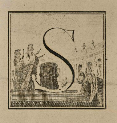 Luigi Vanvitelli, Letter of the Alphabet S, Etching, 18th Century-ZCI-1760789