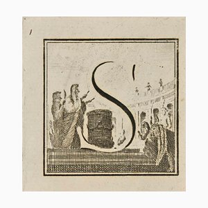 Luigi Vanvitelli, Letter of the Alphabet S, Etching, 18th Century-ZCI-2024969