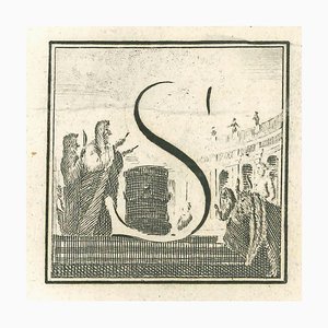 Luigi Vanvitelli, Letter of the Alphabet S, Etching, 18th Century-ZCI-1775509