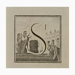 Luigi Vanvitelli, Letter of the Alphabet S, Etching, 18th Century-ZCI-1760561