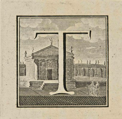 Luigi Vanvitelli, Letter of the Alphabet T, Etching, 18th Century-ZCI-2024983