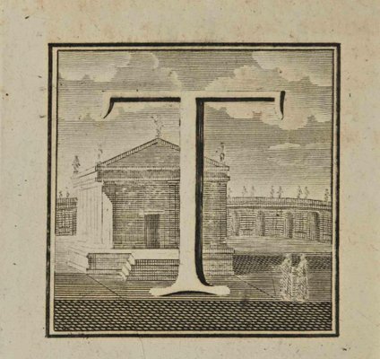 Luigi Vanvitelli, Letter of the Alphabet T, Etching, 18th Century-ZCI-1760432