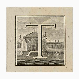 Luigi Vanvitelli, Letter of the Alphabet T, Etching, 18th Century-ZCI-2024983