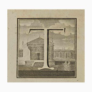 Luigi Vanvitelli, Letter of the Alphabet T, Etching, 18th Century-ZCI-1760432