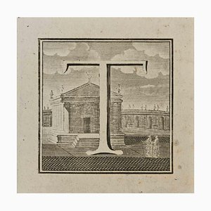 Luigi Vanvitelli, Letter of the Alphabet T, Etching, 18th Century-ZCI-1760554