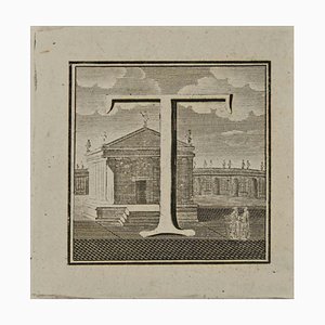 Luigi Vanvitelli, Letter of the Alphabet T, Etching, 18th Century-ZCI-1760793