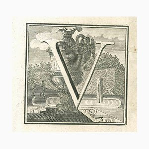 Luigi Vanvitelli, Letter of the Alphabet V, 18th Century, Etching-ZCI-1781895