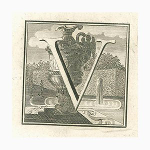 Luigi Vanvitelli, Letter of the Alphabet V, Etching, 18th Century-ZCI-1770130