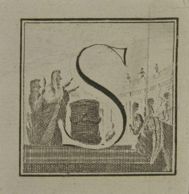 Luigi Vanvitelli, Letter S, Etching, 18th Century-ZCI-2029582