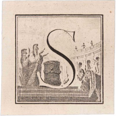 Luigi Vanvitelli, Letter S, Etching, 18th Century-ZCI-1760574