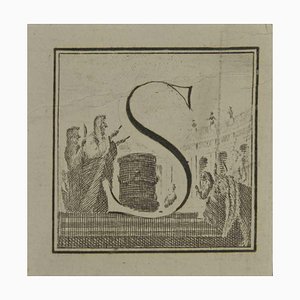 Luigi Vanvitelli, Letter S, Etching, 18th Century-ZCI-2029582