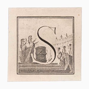 Luigi Vanvitelli, Letter S, Etching, 18th Century-ZCI-1760574