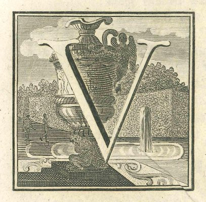 Luigi Vanvitelli, Letter V, Etching, 18th Century-ZCI-1788688