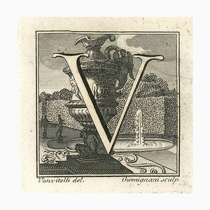 Luigi Vanvitelli, Letter V, Etching, 18th Century-ZCI-1781731