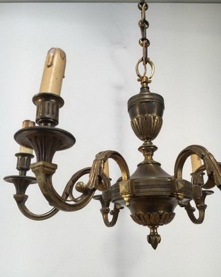 Luigi XVI Bronze Chandelier, 1950s-BA-1365744