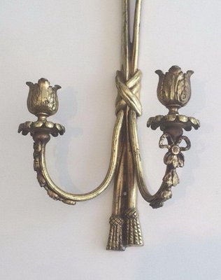 Luigi XVI Bronze Wall Lights, 1950s, Set of 2-BA-1365768