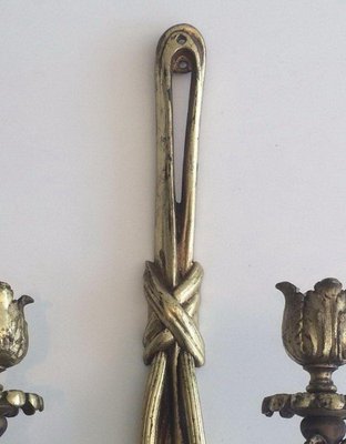 Luigi XVI Bronze Wall Lights, 1950s, Set of 2-BA-1365768