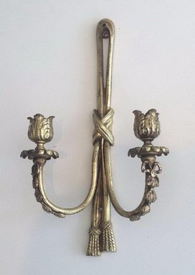 Luigi XVI Bronze Wall Lights, 1950s, Set of 2-BA-1365768