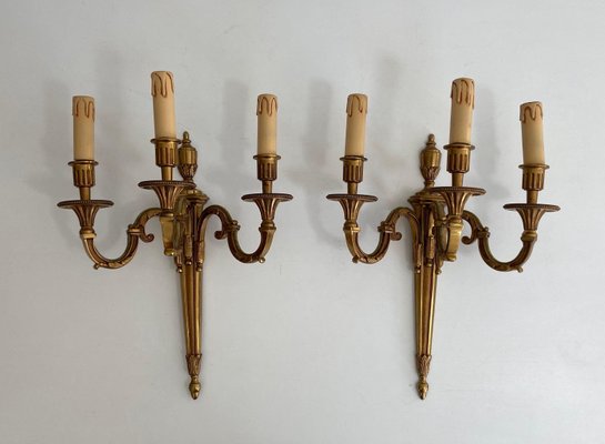 Luigi XVI Style Bronze Sconces from Lucien Gau, 1950s, Set of 2-BA-1375087