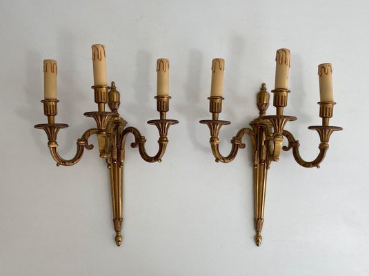 Luigi XVI Style Bronze Sconces from Lucien Gau, 1950s, Set of 2-BA-1375087