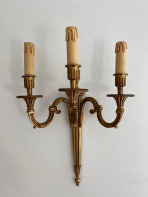 Luigi XVI Style Bronze Sconces from Lucien Gau, 1950s, Set of 2-BA-1375087