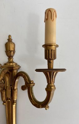 Luigi XVI Style Bronze Sconces from Lucien Gau, 1950s, Set of 2-BA-1375087