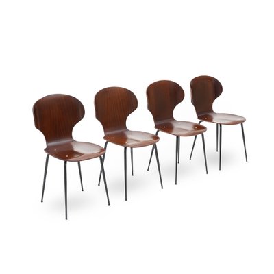 Lulli Chairs by Carlo Rati for Industria Legni Curvati, 1950s, Set of 4-EZ-1813392